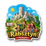 Pamiątkowy magnes Rabsztyn przedstawiający motyw zamku