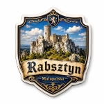 Magnes pamiątkowy Rabsztyn z motywem zamku