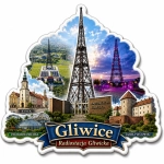 Magnes pamiątkowy z motywem Radiostacji Gliwickiej