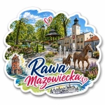 Pamiątkowy magnes Rawa Mazowiecka z motywem parku