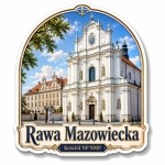 Magnes pamiątkowy Rawa Mazowiecka z motywem kościoła barokowego