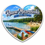 Magnes pamiątkowy Rawa Mazowiecka z widokiem Zalewu Tatar