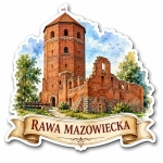Magnes pamiątkowy Rawa Mazowiecka z motywem zamku