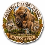 Pamiątkowy magnes Rezerwat Pokazowy Żubrów w Białowieży