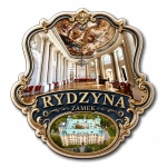 Magnes pamiątkowy Rydzyna z widokiem wnętrza pałacu i zamku