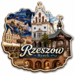 Pamiątkowy magnes przedstawiający Rynek w Rzeszowie