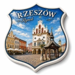 Pamiątkowy magnes przedstawiający Rynek w Rzeszowie