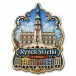 Magnes pamiątkowy z motywem Rynku Wielkiego w Zamościu