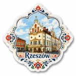 Magnes pamiątkowy Rzeszów z ratuszem