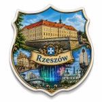 Magnes pamiątkowy Rzeszów z motywem herbu miasta