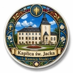 Pamiątkowy magnes z kaplicą św. Jacka w Kamieniu Śląskim
