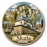 Magnes Skała Grodzisko z motywem kościoła i panoramą regionu