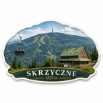 Magnes Skrzyczne 1257 m – górski widok z wyciągiem i drewnianym domem