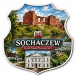 Magnes pamiątkowy Sochaczew z motywem Zamku Książąt Mazowieckich
