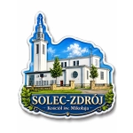 Magnes pamiątkowy Solec-Zdrój na białej płycie HDF