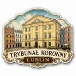 Pamiątkowy magnes przedstawiający Trybunał Koronny na Starym Mieście w Lublinie
