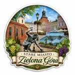 Pamiątkowy magnes przedstawiający Stare Miasto w Zielonej Górze