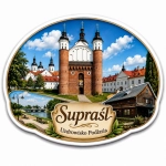 Pamiątkowy magnes Supraśl z motywem kościoła