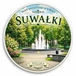 Pamiątkowy magnes przedstawiający Park Konstytucji 3 Maja w Suwałkach
