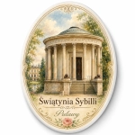 Magnes pamiątkowy z motywem Świątyni Sybilli w Puławach