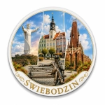 Magnes Świebodzin z motywem Pomnika Chrystusa Króla, ulicy i katedry