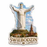Magnes pamiątkowy ze Świebodzina z motywem Pomnika Chrystusa Króla