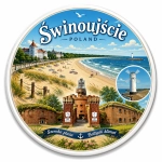 Pamiątkowy magnes Świnoujście z nadmorskim motywem