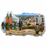 Magnes pamiątkowy z motywem Traktu Królewskiego w Gnieźnie