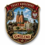 Pamiątkowy magnes przedstawiający Trakt Królewski w Gnieźnie