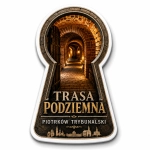 Magnes pamiątkowy przedstawiający Trasę Podziemną w Piotrkowie Trybunalskim
