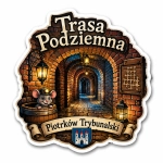 Magnes pamiątkowy z motywem Trasy Podziemnej w Piotrkowie Trybunalskim