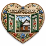 Magnes Trześcianka z motywem tradycyjnej wsi polskiej