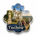 Pamiątkowy magnes z motywem Sanktuarium w Tuchowie i Matki Bożej Tuchowskiej