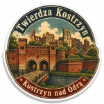 Magnes pamiątkowy z motywem Twierdzy Kostrzyn nad Odrą