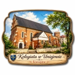 Pamiątkowy magnes z motywem Kolegiaty w Uniejowie