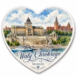 Magnes pamiątkowy przedstawiający Wały Chrobrego w Szczecinie