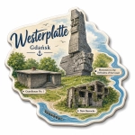 Magnes pamiątkowy z pomnikiem na Westerplatte