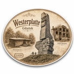 Pamiątkowy magnes Westerplatte 1939 z motywem pomnika
