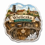 Magnes pamiątkowy Wieliczka – nad ziemią i pod ziemią