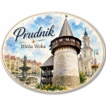 Magnes pamiątkowy z widokiem na Wieżę Woka w Prudniku