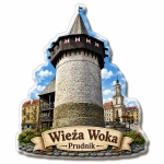 Magnes pamiątkowy z motywem Wieży Woka w Prudniku i zamku