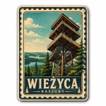Magnes pamiątkowy z motywem Wieżycy
