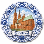 Pamiątkowy magnes Włocławek z motywem katedry gotyckiej