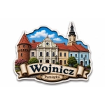 Pamiątkowy magnes Wojnicz przedstawiający budynki historyczne