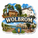 Pamiątkowy magnes Wolbrom z motywem miasta