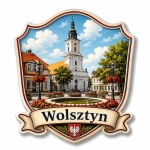 Magnes pamiątkowy z widokiem na Wolsztyn