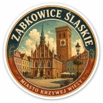 Magnes Ząbkowice Śląskie z motywem ratusza i wieży z zegarem