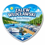 Magnes pamiątkowy z motywem Mariny Zarzeczewo nad Zalewem Włocławskim