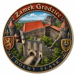 Pamiątkowy magnes z motywem Zamku Grodziec na Dolnym Śląsku