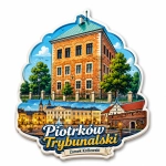 Magnes pamiątkowy z motywem Zamku Królewskiego w Piotrkowie Trybunalskim